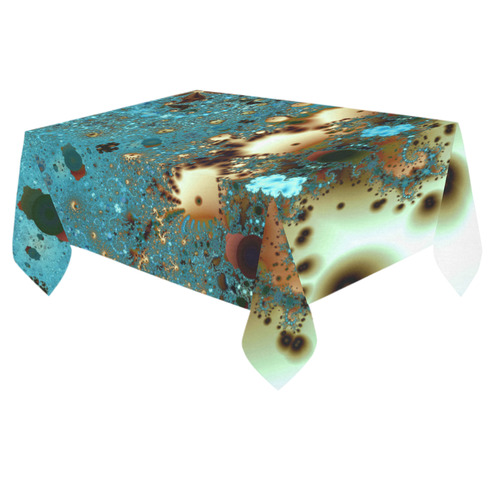 Distant Lands Brago Mitchell Copper Blue Fractal Cotton Linen