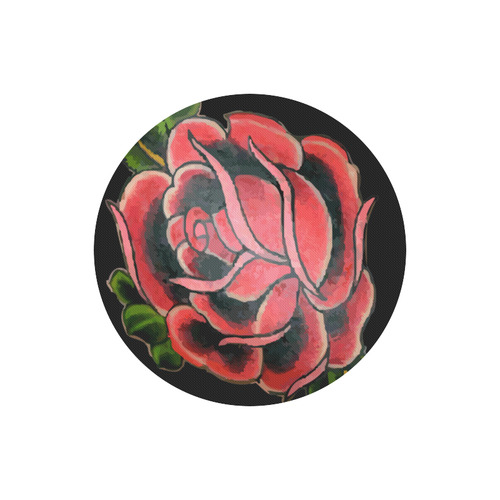 Rose Tattoo Vintage Floral Flower Art Round Mousepad