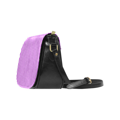 Bright Purple Gingham Classic Saddle Bag/Small (Model 1648)