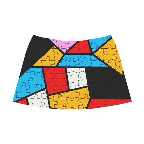 Puzzle Dream by Popart Lover Mnemosyne Women's Crepe Skirt (Model D16)