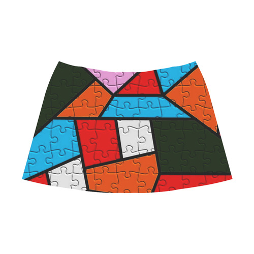 Puzzle Dream by Popart Lover Mnemosyne Women's Crepe Skirt (Model D16)