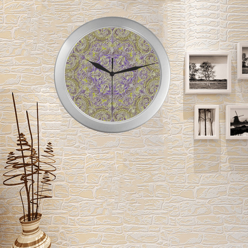 mandala oct 2016-7 Silver Color Wall Clock