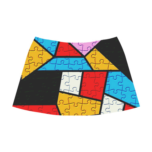 Puzzle Dream by Popart Lover Mnemosyne Women's Crepe Skirt (Model D16)