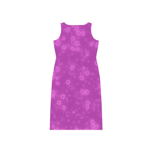 Snow stars hot pink Phaedra Sleeveless Open Fork Long Dress (Model D08)