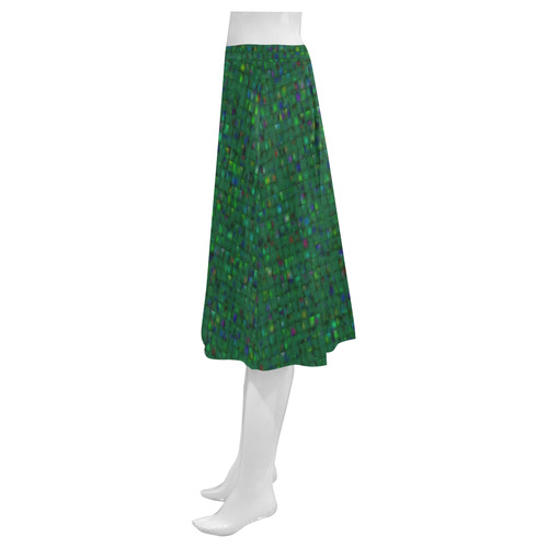 Antique Texture Green Mnemosyne Women's Crepe Skirt (Model D16)