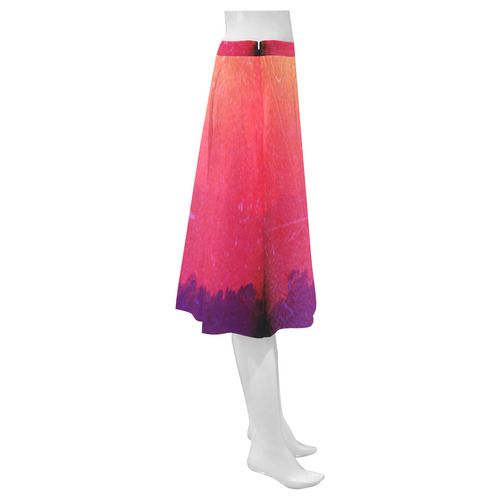 Orange Pink Purple Sunset Mnemosyne Women's Crepe Skirt (Model D16)