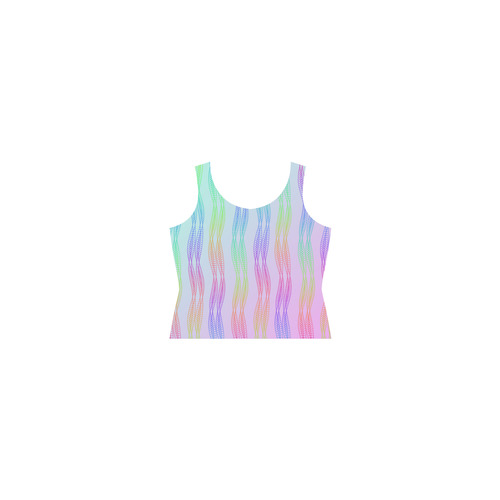 Curvy Rainbow Helix Sleeveless Splicing Shift Dress(Model D17)