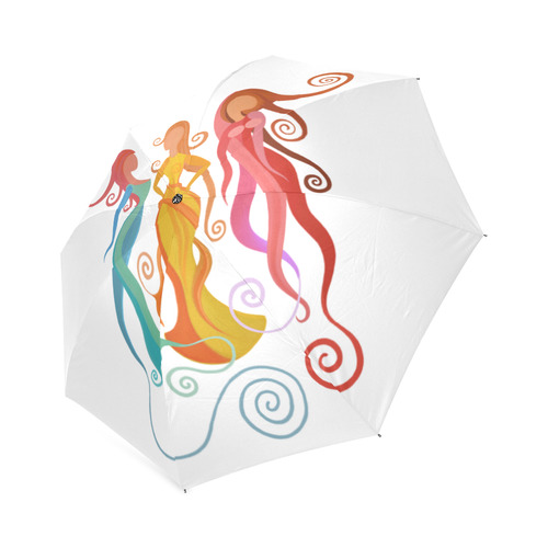 Mingle, abstract painting, women Foldable Umbrella (Model U01)