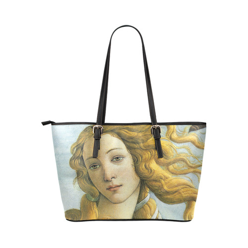 Botticelli Birth of Venus Fine Art Leather Tote Bag/Small (Model 1651)
