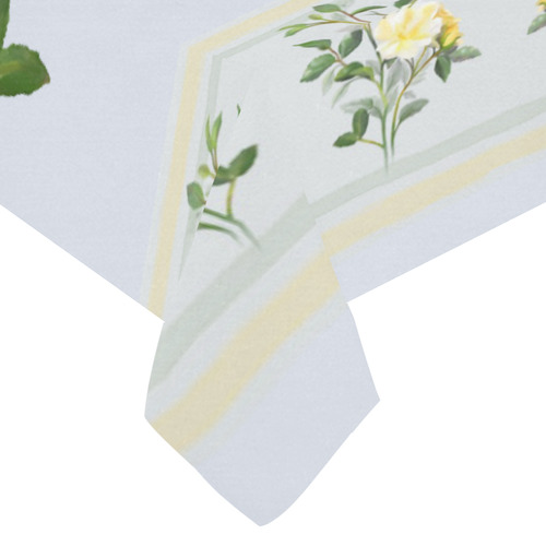 Yellow Rose Cotton Linen Tablecloth 60"x120"