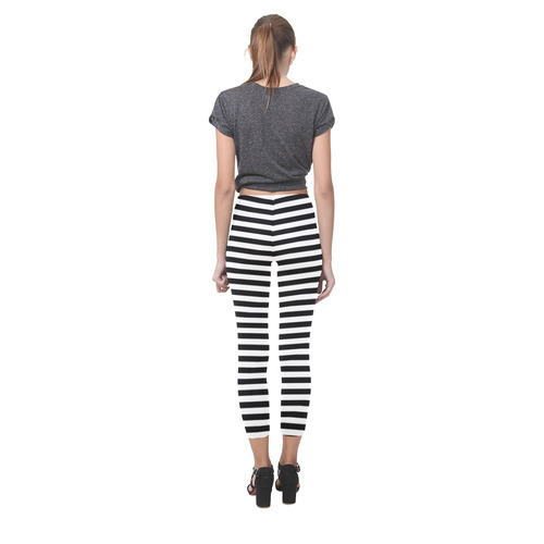 Black and White Stripes Capri Legging (Model L02)