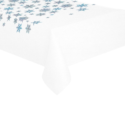 Snowflakes, Blue snow original design Cotton Linen Tablecloth 60"x120"