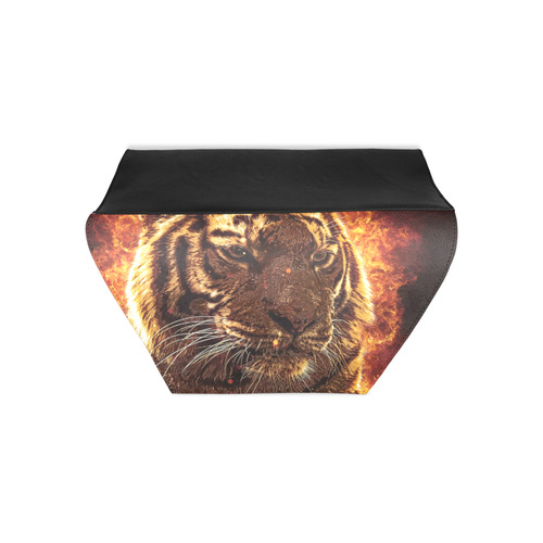 A magnificent tiger is surrounded by flames Clutch Bag (Model 1630)
