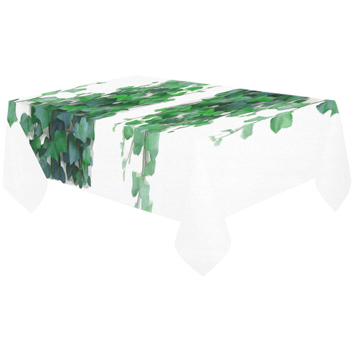 Watercolor Ivy - Vines Cotton Linen Tablecloth 60"x120"