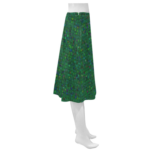 Antique Texture Green Mnemosyne Women's Crepe Skirt (Model D16)