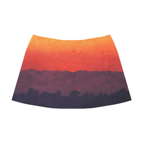 Five Shades of Sunset Mnemosyne Women's Crepe Skirt (Model D16)