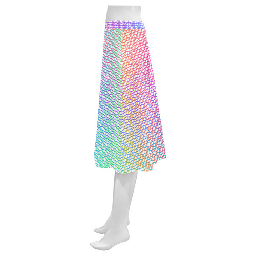 Rainbow Fine Art Grid Mnemosyne Women's Crepe Skirt (Model D16)