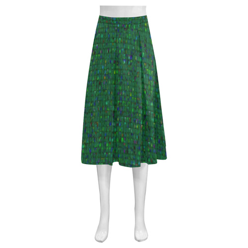 Antique Texture Green Mnemosyne Women's Crepe Skirt (Model D16)