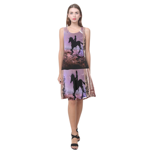 The unicorn with fairy Sleeveless Splicing Shift Dress(Model D17)