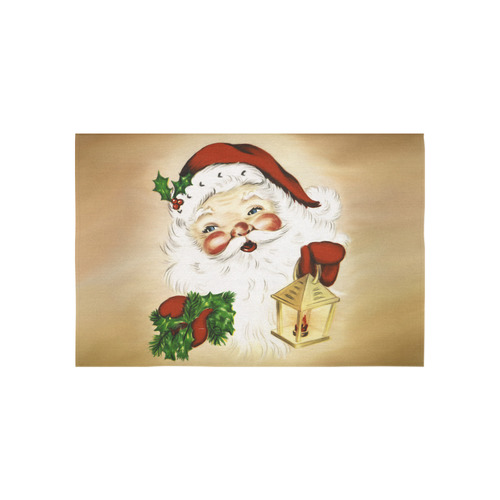 A cute Santa Claus with a mistletoe and a latern Cotton Linen Wall Tapestry 60"x 40"