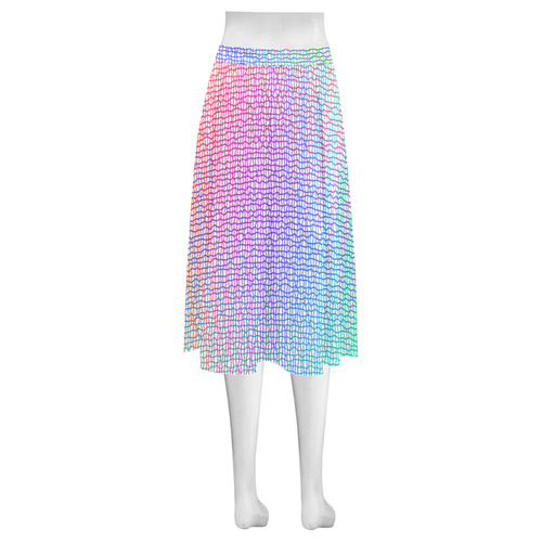 Rainbow Fine Art Grid Mnemosyne Women's Crepe Skirt (Model D16)