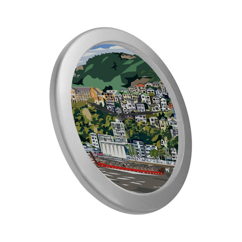 Wellington Harbour Silver Color Wall Clock