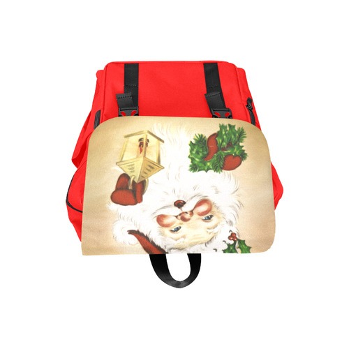 A cute Santa Claus with a mistletoe and a latern Casual Shoulders Backpack (Model 1623)