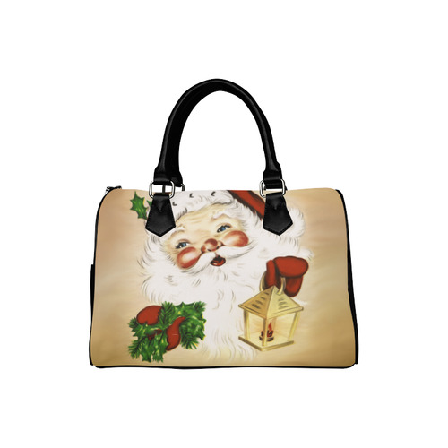 A cute Santa Claus with a mistletoe and a latern Boston Handbag (Model 1621)