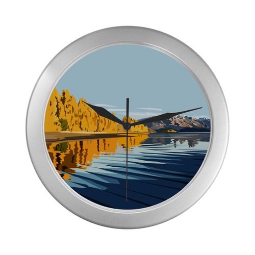 Lake Wanaka Silver Color Wall Clock