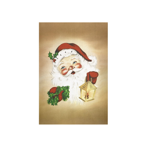 A cute Santa Claus with a mistletoe and a latern Cotton Linen Wall Tapestry 40"x 60"