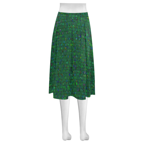 Antique Texture Green Mnemosyne Women's Crepe Skirt (Model D16)