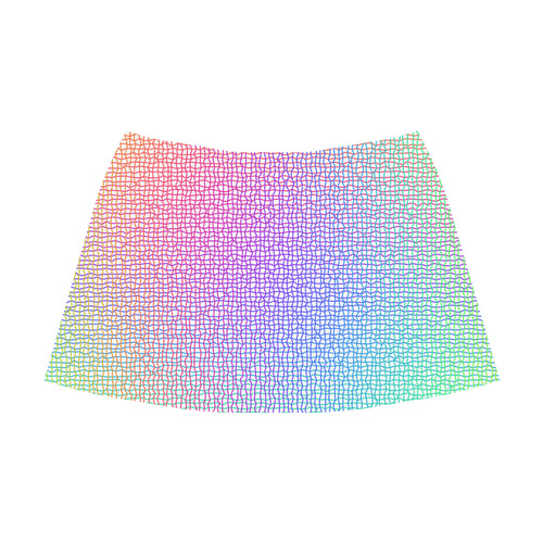 Rainbow Fine Art Grid Mnemosyne Women's Crepe Skirt (Model D16)