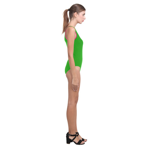 New! Artistic bikini in our Shop : crazy green and pink 2016 EDITION Vest One Piece Swimsuit (Model S04)