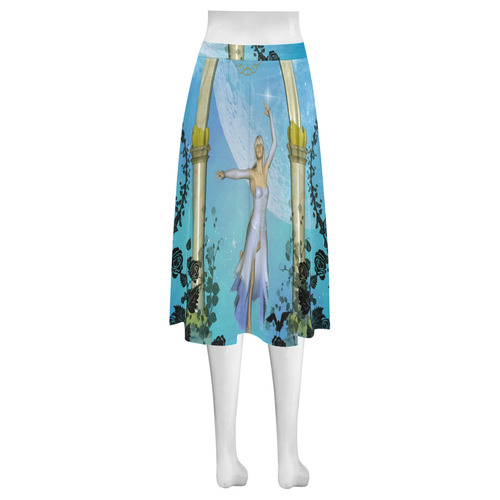 Dancing in the sky with roses Mnemosyne Women's Crepe Skirt (Model D16)