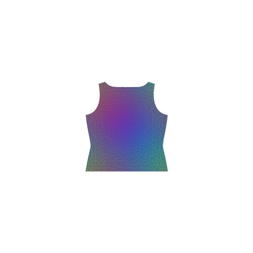 Rainbow Fine Art Grid Black Sleeveless Splicing Shift Dress(Model D17)
