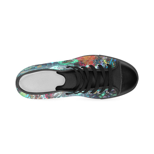 Graffiti Wall and Paint Splatter Men’s Classic High Top Canvas Shoes (Model 017)