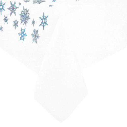 Snowflakes, Blue snow original design Cotton Linen Tablecloth 60"x120"