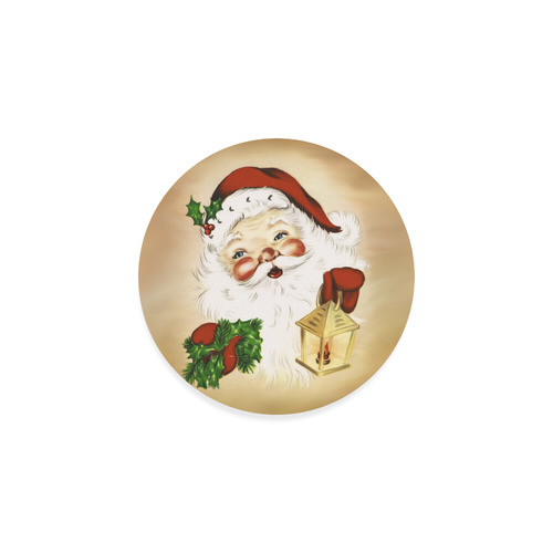 A cute Santa Claus with a mistletoe and a latern Round Coaster