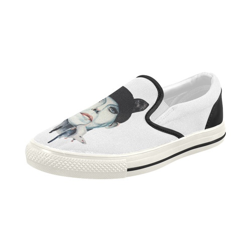 meow Women's Slip-on Canvas Shoes (Model 019)