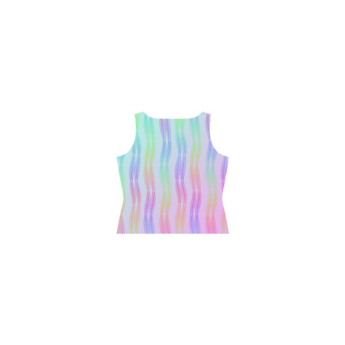 Curvy Rainbow Helix Sleeveless Splicing Shift Dress(Model D17)