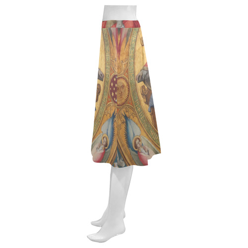 Jesus on Cross Mnemosyne Women's Crepe Skirt (Model D16)