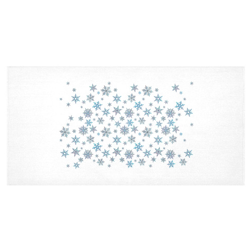 Snowflakes, Blue snow original design Cotton Linen Tablecloth 60"x120"