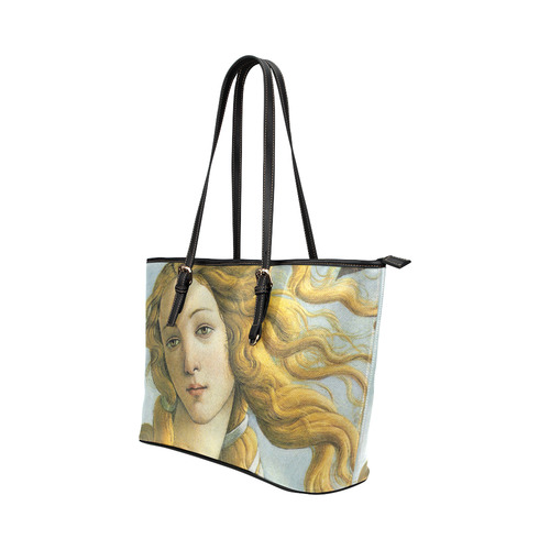 Botticelli Birth of Venus Fine Art Leather Tote Bag/Small (Model 1651)