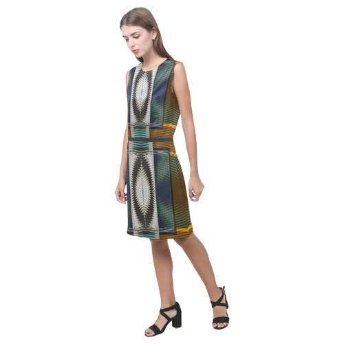 metallic style Eos Women's Sleeveless Dress (Model D01)