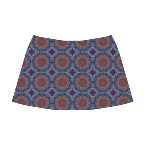 Mauve and Teal Mnemosyne Women's Crepe Skirt (Model D16)