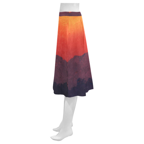 Five Shades of Sunset Mnemosyne Women's Crepe Skirt (Model D16)