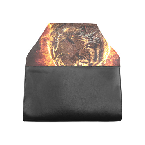A magnificent tiger is surrounded by flames Clutch Bag (Model 1630)