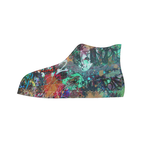 Graffiti Wall and Paint Splatter Men’s Classic High Top Canvas Shoes (Model 017)