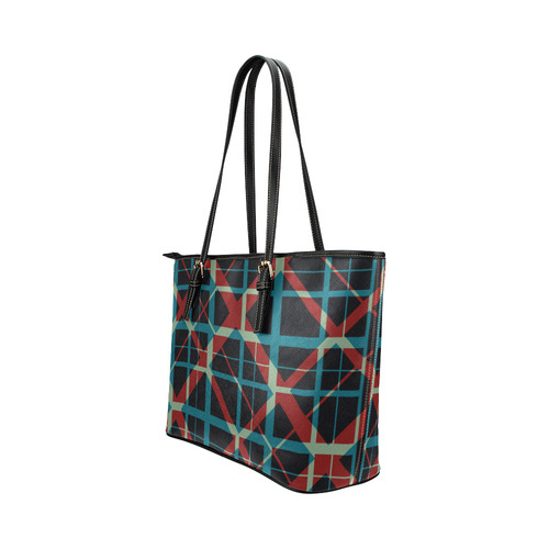 Plaid I Hipster Style  Shoulder Bag Purse Leather Tote Bag/Large (Model 1651)