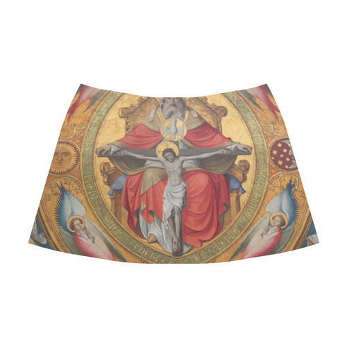 Jesus on Cross Mnemosyne Women's Crepe Skirt (Model D16)